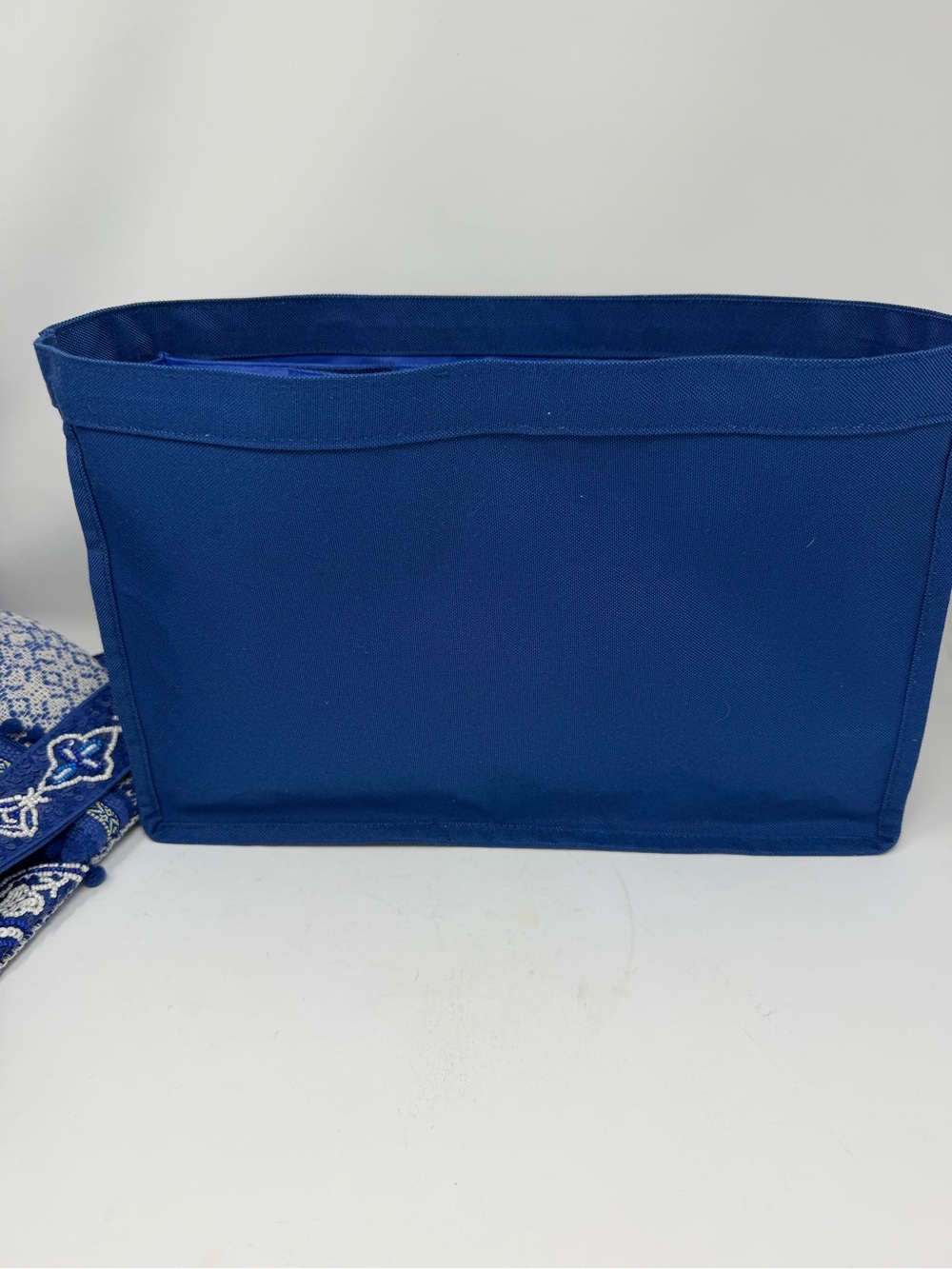 Boho America and Beyond Embroidered Blue Tote Bag with Tassel and Insert - Picture 14 of 16